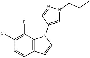 6-Cloro-7-flúor-1-(1-propil-1H-pirazol-4-il)-1H-indole CAS No. : 1782070-67-0